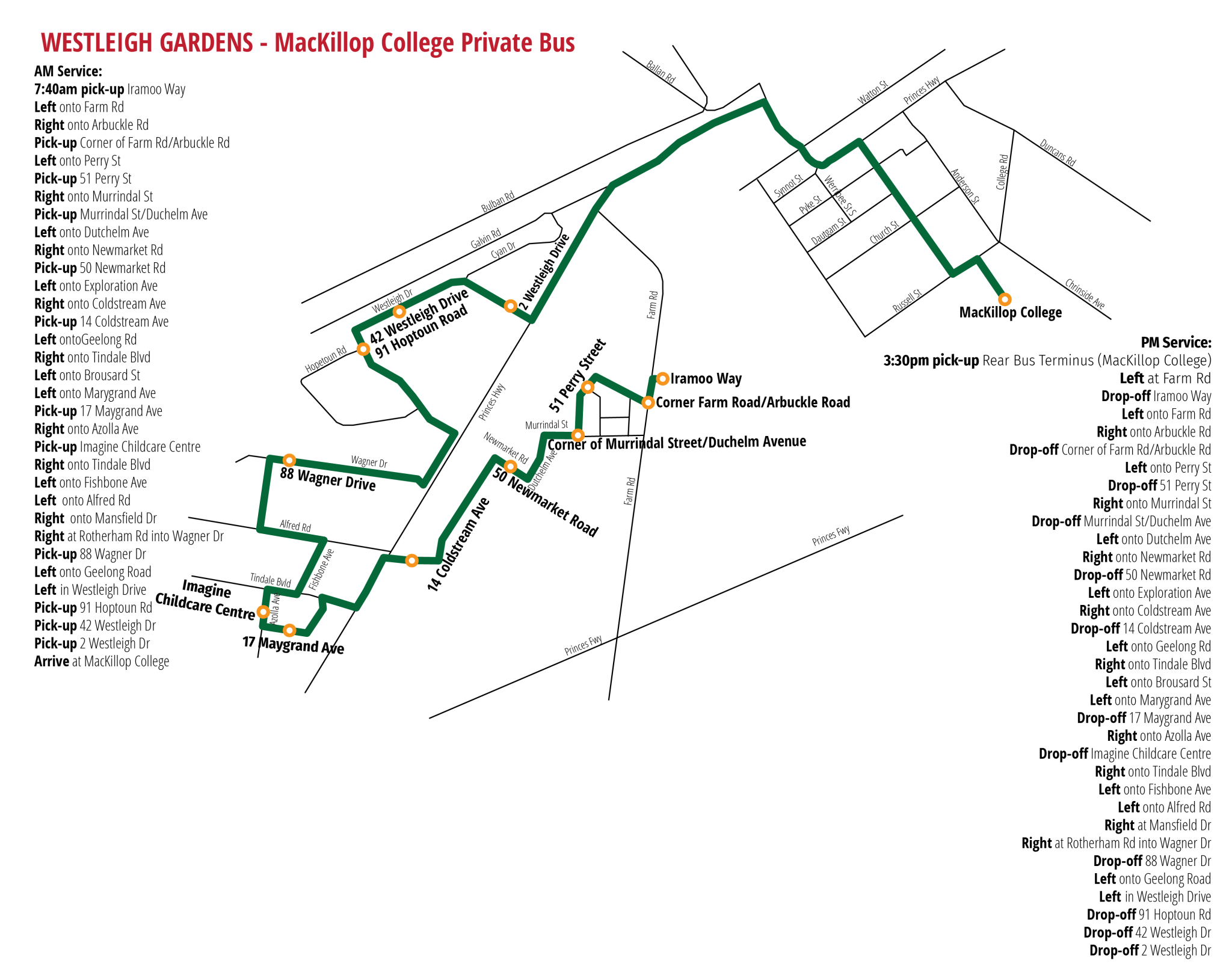 Westleigh Gardens - MacKillop College Private Bus